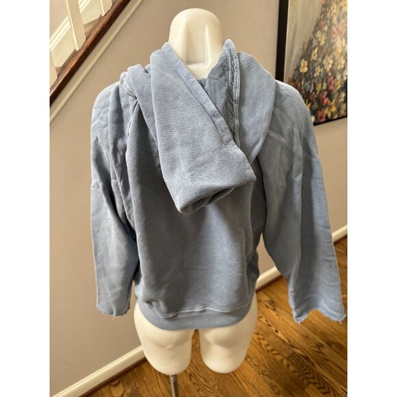 AMO Denim Organic Cotton Pullover Hoodie Light Blue Size Medium - Picture 2 of 2